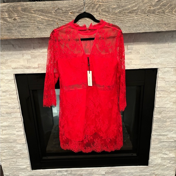 Revolve- heartloom red lace dress - Picture 5 of 6